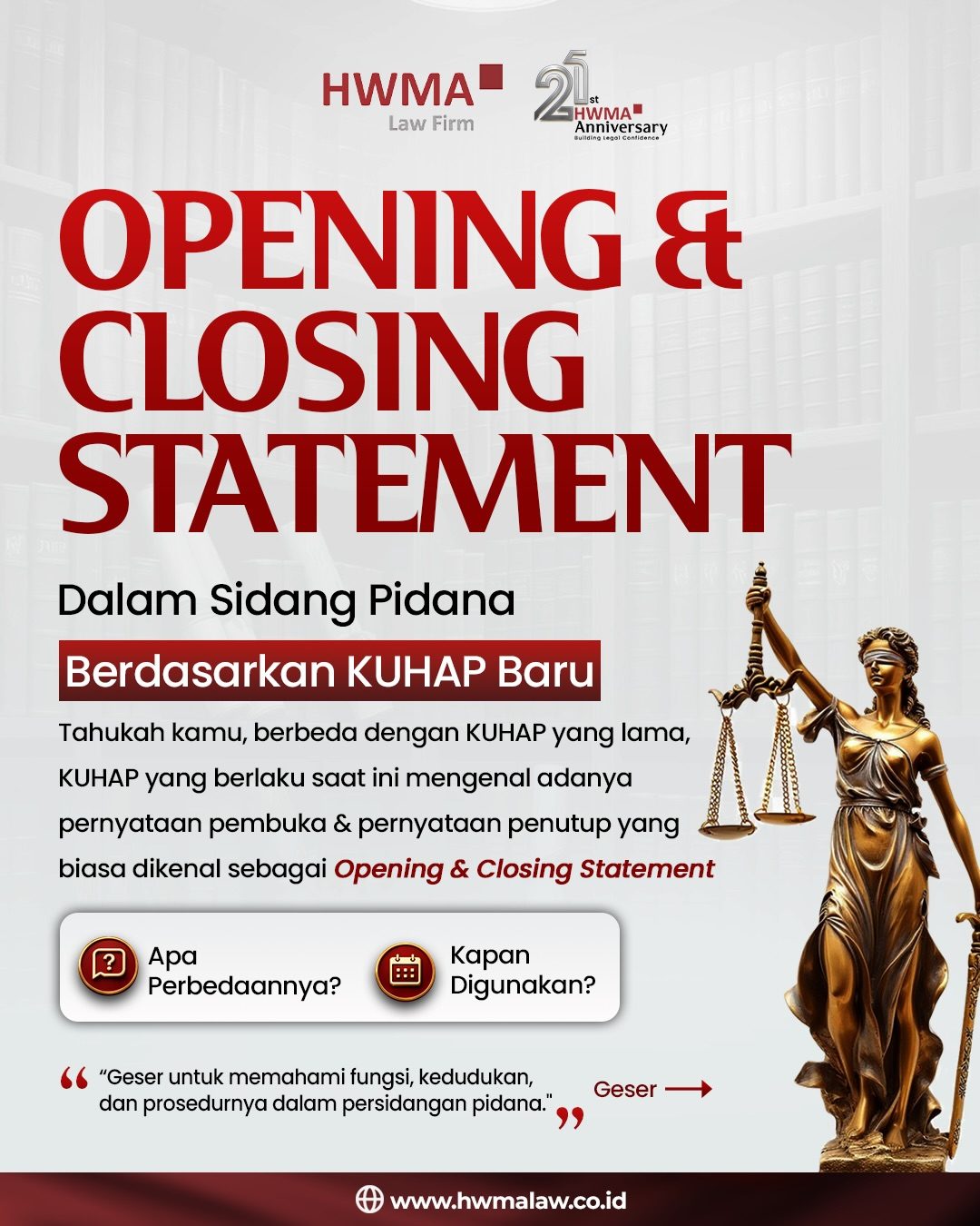 Opening Statement dan Closing Statement dalam persidangan pidana